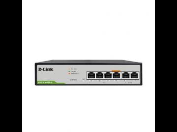 250M 6-Port 10/100 Switch with 4 PoE Ports and 2 Uplink Ports - DES-F1006P-E