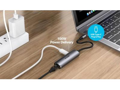 Bộ chuyển đổi USB-C sang Ethernet 2,5Gbps với công suất cung cấp 100W - DUB-E255